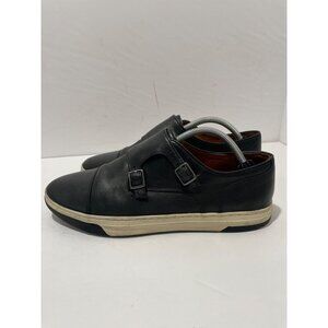 Johnston & Murphy Fenton Mens Black Dress Shoes CapToe Double Monk size 9.5